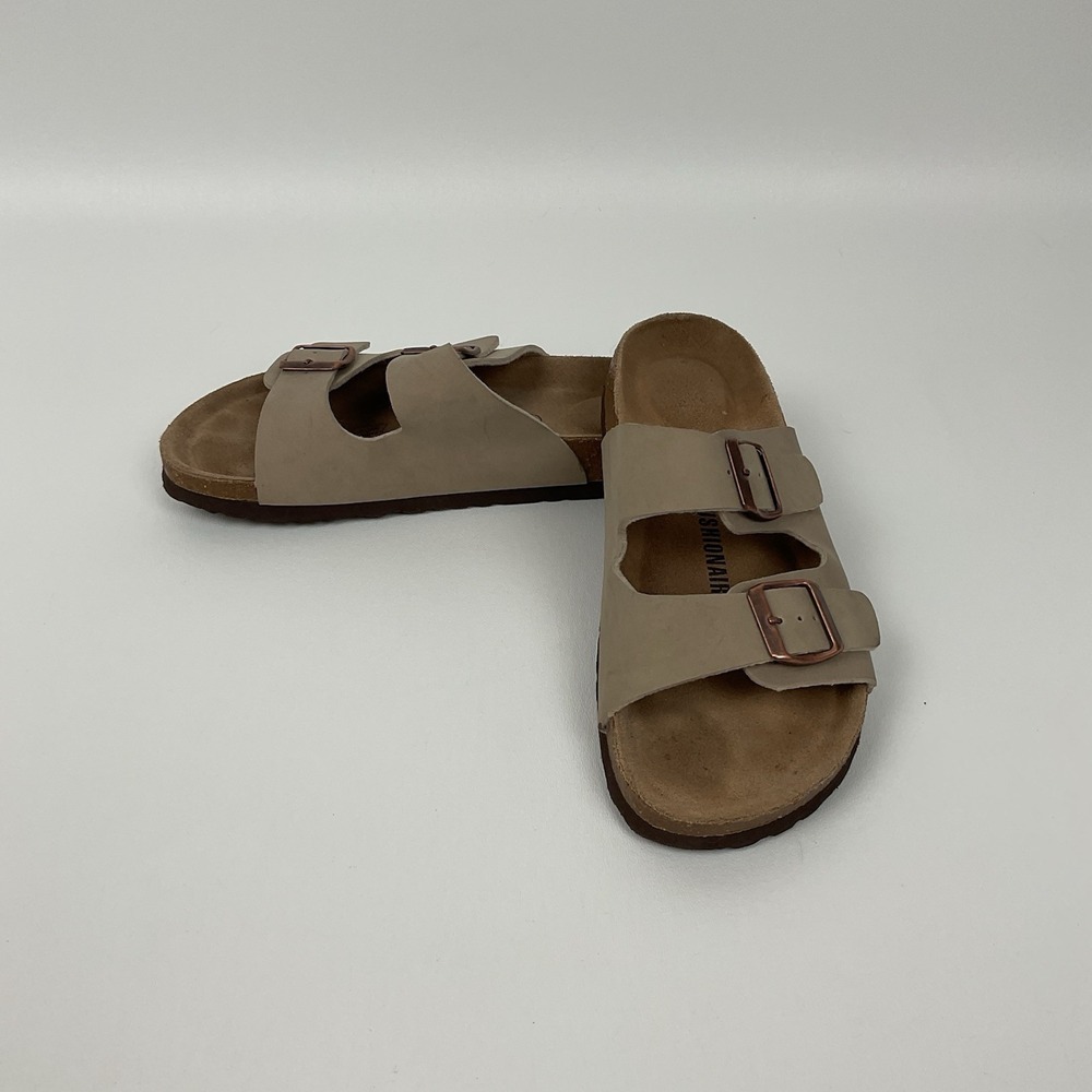 Cushionaire Women's Brown Slip-On Sandals, Size‎ 8, Leather Insole